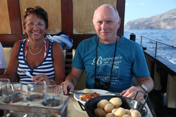 Gina en Hans Mom op de Bussard bij La Palma